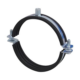 Doppel-Schraubrohrschelle f�r Rohr 131 - 135 mm mit Schallschutzeinlage