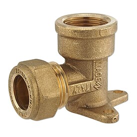 Messing-Klemm-Wandwinkel f�r Kupferrohre 15 x 1/2'' IG kurz f�r Heizung und Trinkwasser