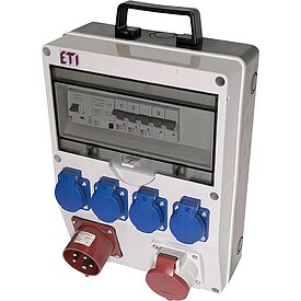 Mobile Steckdosenkombination ETI MV 1/1/4-Mod.1 - 260 x 374 x 185 mm