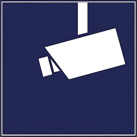 Aufkleber Videoberwachung 3 Stck, WAK-V - 100 x 100 mm