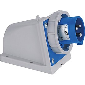 CEE-Wandger�testecker 16A, 3-polig, 230V Twist, IP67 - Schraubklemmen inkl. Blindverschraubung