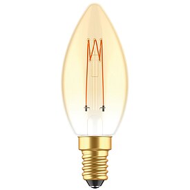LED's light LED Deko/Vintage Leuchtmittel - Kerzenform C35, E14, 2,5W, 1800K, Gold 330 - dimmbar - 136 lm