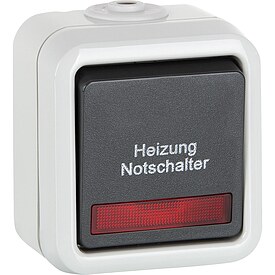 Aufputz-Heizung Notschalter PEHA IP44, Aus-/Wechselschalter D 626 WAB HN