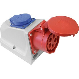 CEE-Wandsteckdose Combo IP44 400V, 16A mit Schukosteckdose