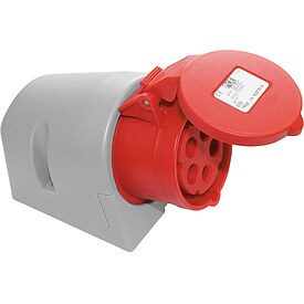 CEE-Wandsteckdose Turbo IP44 400V, 16A rot/grau, schraublos