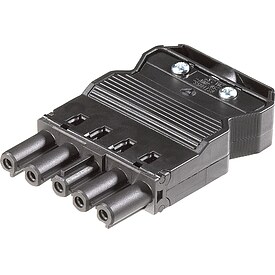 Buchse Wieland GST18i5 5-polig, 250 V / 20 A mit Schraubanschluss