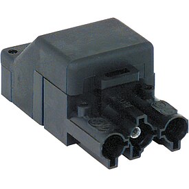 Kupplung 3-polig / schwarz 250V, 16A System Wieland
