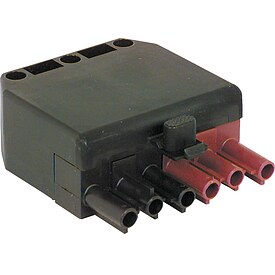 Stecker 6-polig schwarz/braun, 250/400V, 16A System Wieland