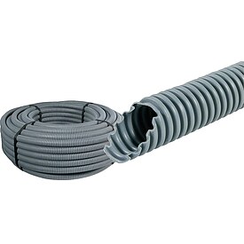 Kunststoffwellrohr MEP-FR, 750 N flammwidrig, NW 40, grau - Rolle 25 m
