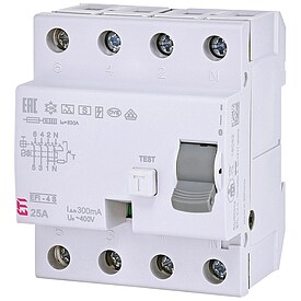 ETI FI-Schalter EFI-4 A S, 4-polig, 25A, 0,3A, Typ A, selektiv