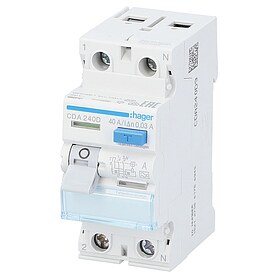 FI-Schutzschalter Hager 2p,Typ A,40A,30 mA,6kA,CDA240D