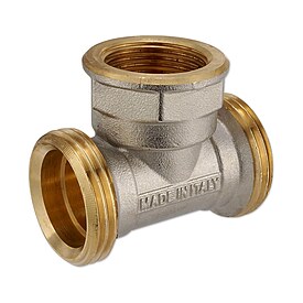 Messing T-Stck fr Klemmringverschraubung 1'' Eurokonus - 3/4'' IG - 1'' Eurokonus