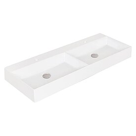 Doppelwaschtisch Elayla, 2 Hahnl�cher und 2 �berl�ufe, Keramik, wei�, in versch. Gr��en