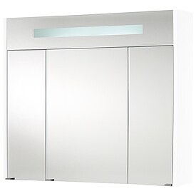 Spiegelschrank mit beleuchteter Blende, wei� Hochglanz, 3 T�ren, in versch. Gr��en