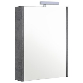 Spiegelschrank Akira mit LED-Leuchte, Zement, 515 x 700 x 155 mm