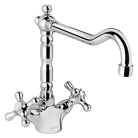 Zweigriff-Sp�ltischmischer Retro, Ausladung 235 mm, verchromt - 93 207 85