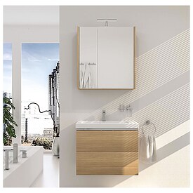 Badm�bel-Set EOLA Eiche natur, Breite 700 mm, 2 Ausz�ge - 93 229 36