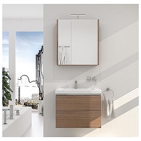 Badm�bel-Set EOLA Eiche Khaki, Breite 700 mm, 2 Ausz�ge - 93 229 39