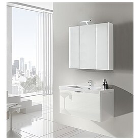 Badm�bel-Set EPIL Serie MBF, wei� Hochglanz, 1 Auszug, Breite 860 mm - 93 232 07