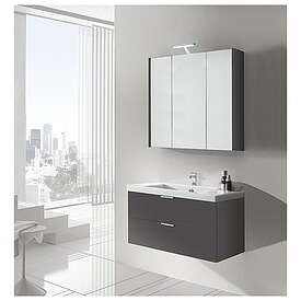 Badm�bel-Set EPIL Serie MBF, anthrazit matt, 2 Ausz�ge, Breite 860 mm - 93 230 61