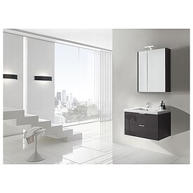 Badm�bel-Set EPIL Serie MBF, anthrazit Hochglanz, 2 Ausz�ge, Breite 710 mm - 93 230 63