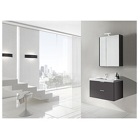 Badm�bel-Set EPIL Serie MBF, anthrazit matt, 2 Ausz�ge, Breite 710 mm - 93 230 65