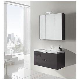 Badm�bel-Set EPIL Serie MBF, anthrazit Hochglanz, 2 Ausz�ge, Breite 1060 mm - 93 230 67