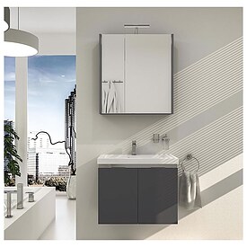 Badm�bel-Set EOLA anthrazit matt, 2 T�ren, Breite 710 mm - 93 230 87