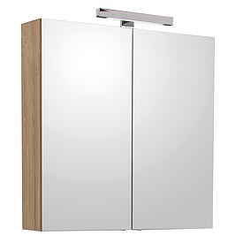Spiegelschrank Estra mit LED-Beleuchtung, Asteiche, 2 T�ren, 700 x 770 x 208 mm
