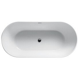 Badewanne freistehend Lison mit Klicker-Ablaufgarnitur und Schlitz�berlauf chrom, Acryl, wei�, in versch. Gr��en