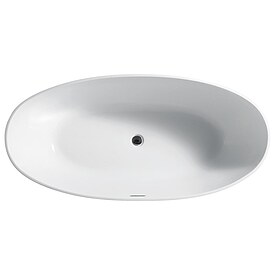 Badewanne freistehend Scardon mit Klicker-Ablaufgarnitur und Schlitz�berlauf chrom, Acryl, wei�, in versch. Gr��en