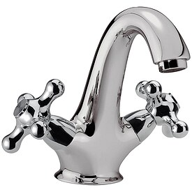 Waschtisch-Zweigriffmischer Retro 175 mm, mit Pop-Up Ablauf, chrom