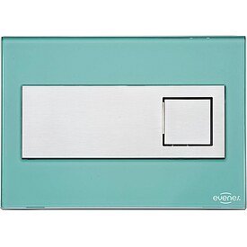 Evenes Bet�tigungsplatte Emon Glas mintgr�n eckig, 2-Mengen-Sp�lung, passend zu UP-Sp�lkasten 189 - 93 963 76