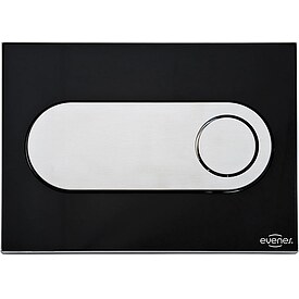 Evenes Bet�tigungsplatte Emon Glas schwarz rund, 2-Mengen-Sp�lung, passend zu UP-Sp�lkasten 189 - 93 963 85