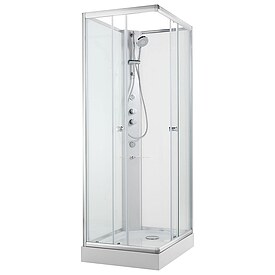 Komplettdusche Basic, Thermostatmischer + Hand-/Seitenbrause, in versch. Gr��en