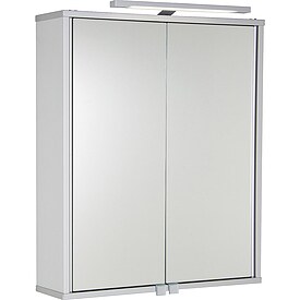 Aluminiumspiegelschrank ELKEA mit LED-Beleuchtung, 2 Tren, 600 x 700 x 150 mm - 93 992 94