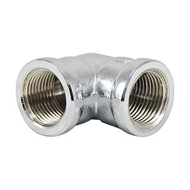 Messing Gewindefitting-Winkel 90 - 3/8'' IG x 3/8'' IG - verchromt