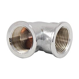 Messing Gewindefitting-Winkel 90 - 1/2'' IG x 1/2'' IG - verchromt