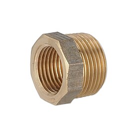 Rotguss Gewindefitting-Reduzierstck 3/4'' AG x 1/2'' IG - mit Sechskant