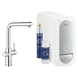 Spltischmischer Grohe Blue Home Starter Kit, herausziehbarer L-Auslauf, chrom mit Filter S-Size, CO2 Flasche und Khler - 31539000