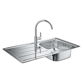 Splen-Bundle Grohe Bau Edelstahlsple K200 & Spltischmischer Bau Edge - 31562SD1