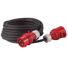 HEDI Drehstrom-Verlngerungsleitung Neopren-Gummi 25 m - Kupplung und Stecker 5 x 16 A / 400 V - IP44