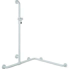 Duschhandlauf Hewi Serie 801 mit verschiebbarer Brausestange, 762 x 1250 x 762 mm, reinwei� - 801.35.340 99