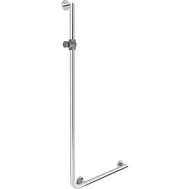 Winkelgriff Hewi System 900 mit Brausehalter, rechts, 600 x 1250 mm - 900.33.20140 92