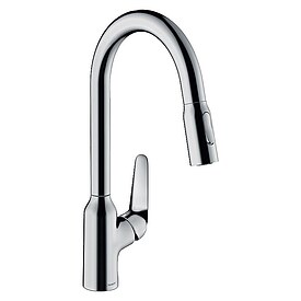 Spltischmischer Hansgrohe 220 Focus M42 herausziehbare Geschirrbrause, Ausladung 207 mm, chrom - 71800000