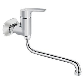 Wand-Waschtischmischer Heinrich Schulte Alpha 350 Schwenkauslauf, Ausladung 200 mm, chrom - Z056170-00010