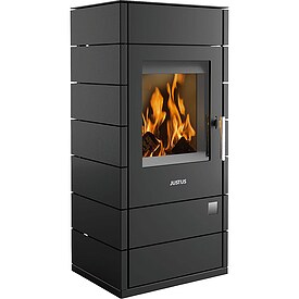 Kaminofen Justus Tova (W+) Grundausf�hrung ohne W+, Stahl schwarz, 6 kW - 5696 11