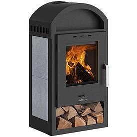 Kaminofen Justus Vegas V, Specksteinkeramik / Stahl schwarz, 6 kW - 8367 22