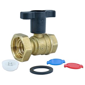 Pumpen-Kugelhahn Messing 1 1/4'' IG x 2'' berwurfmutter, mit Schwerkraftbremse - R285FY003