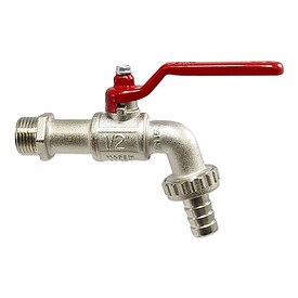 Kugelhahn Auslaufventil 1/2'' - DN 15 - mit Hebelgriff und Schlauchtlle 3/4''